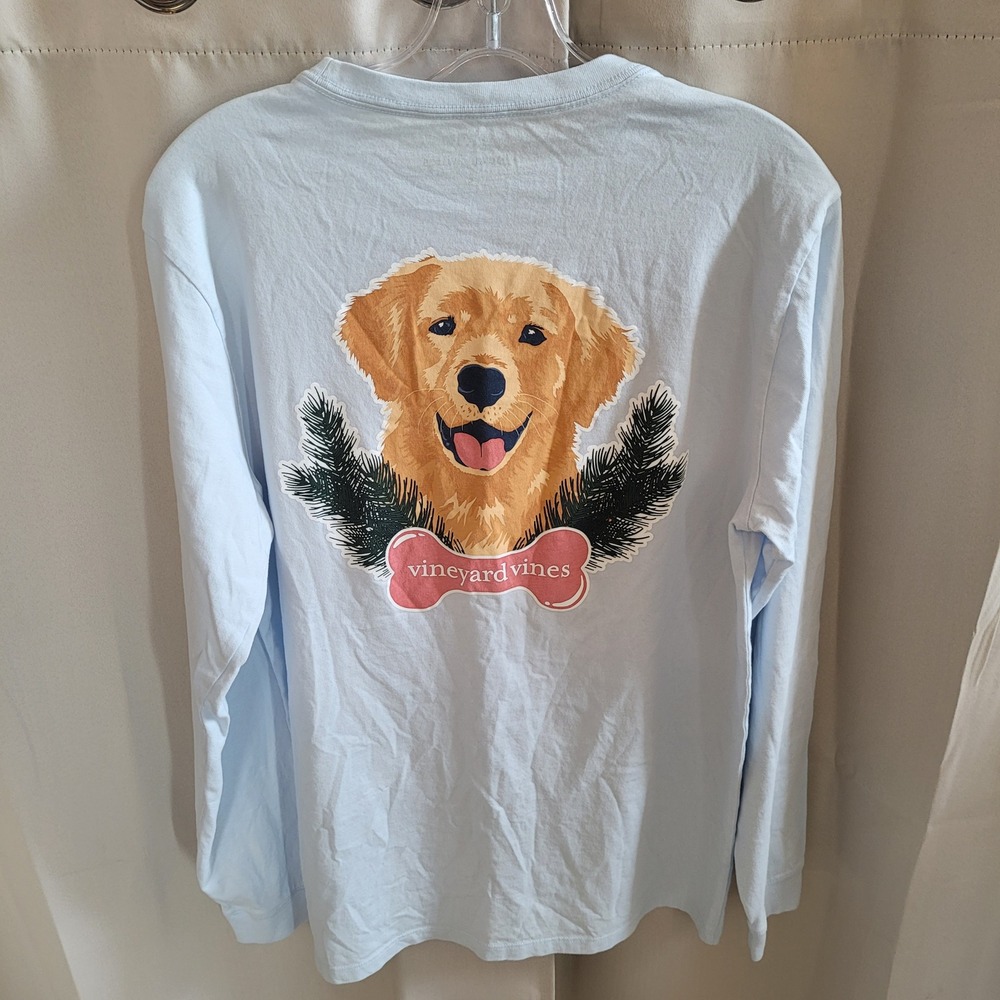 Vineyard Vines Men Shirt Small Golden Retriever Dog Graphic Preppy Beach 21900